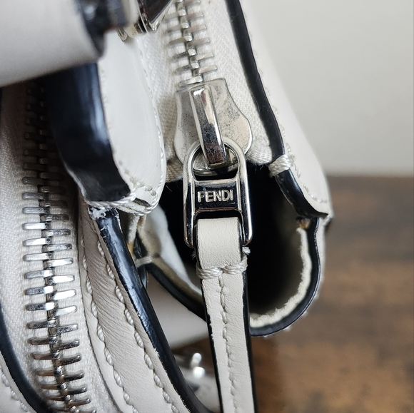 Fendi Cream Leather Dotcom Shoulder Bag Medium - Picture 12 of 16